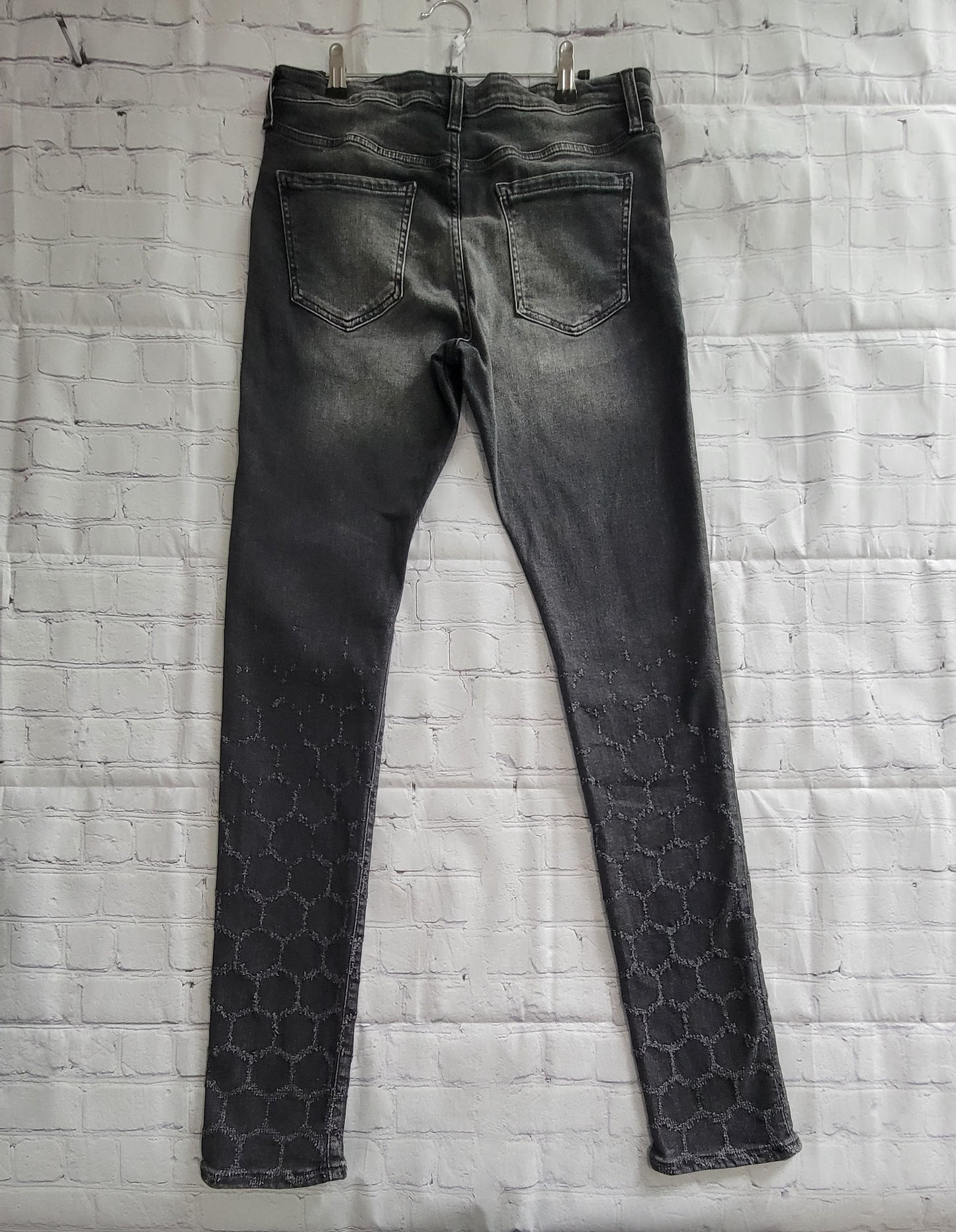 Fashion Nova Men's Stacked Skinny Black Jeans