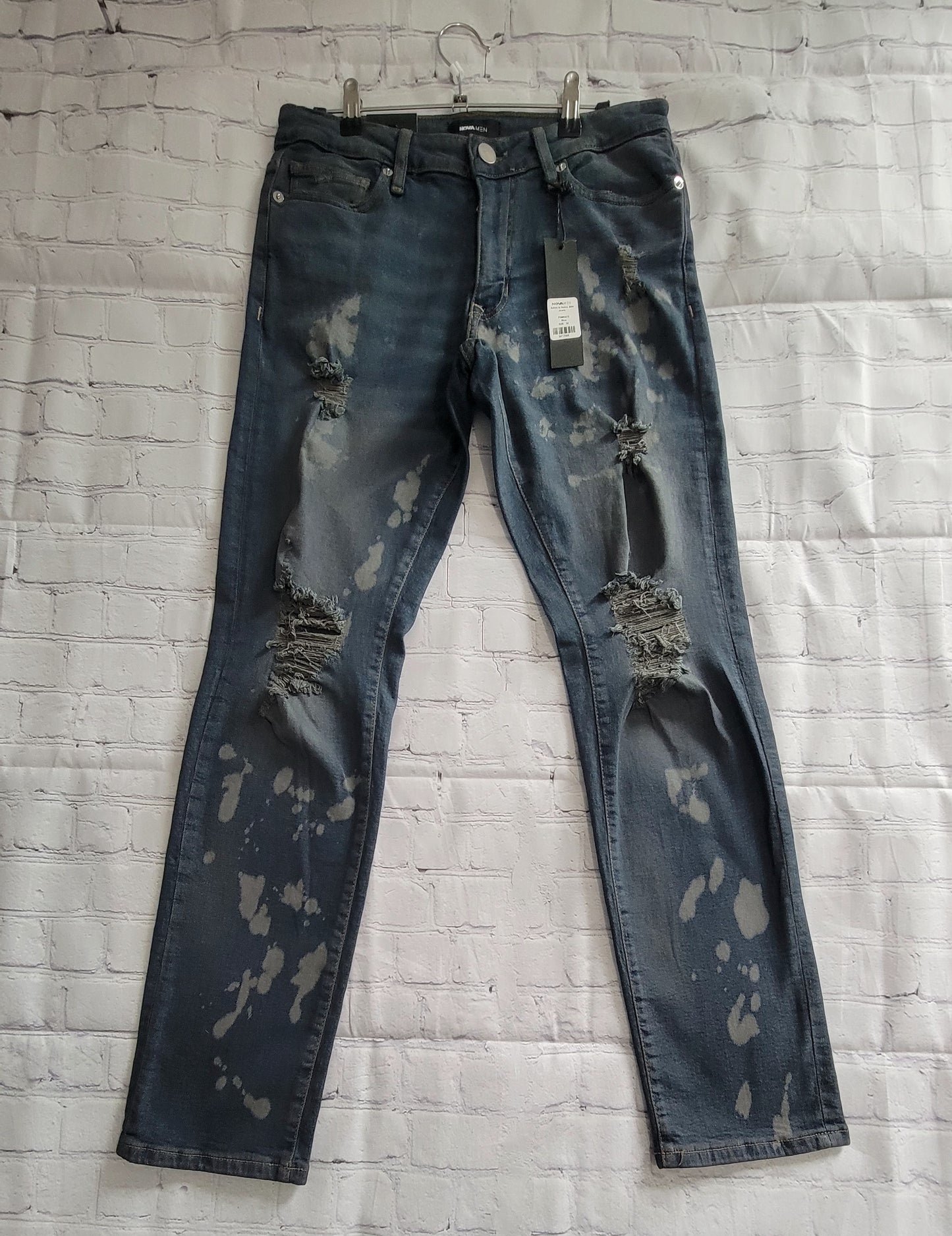 Fashion Nova Men's Ashes to Ashes Slim Distressed Jeans
