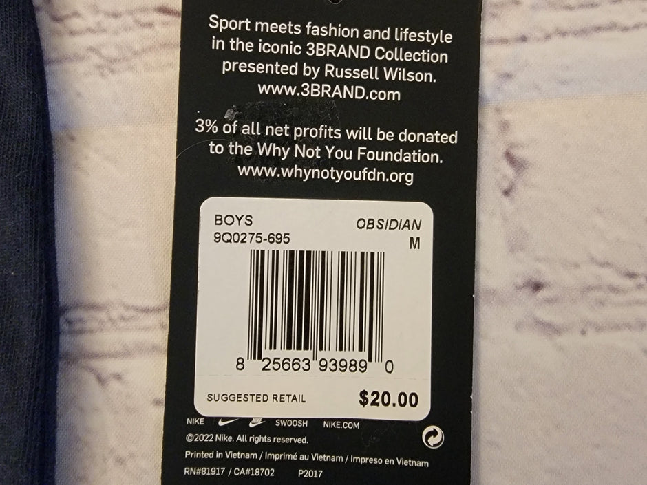 Nike 3BRAND Obsidian Blue Short Sleeve Youth Graphic Tee