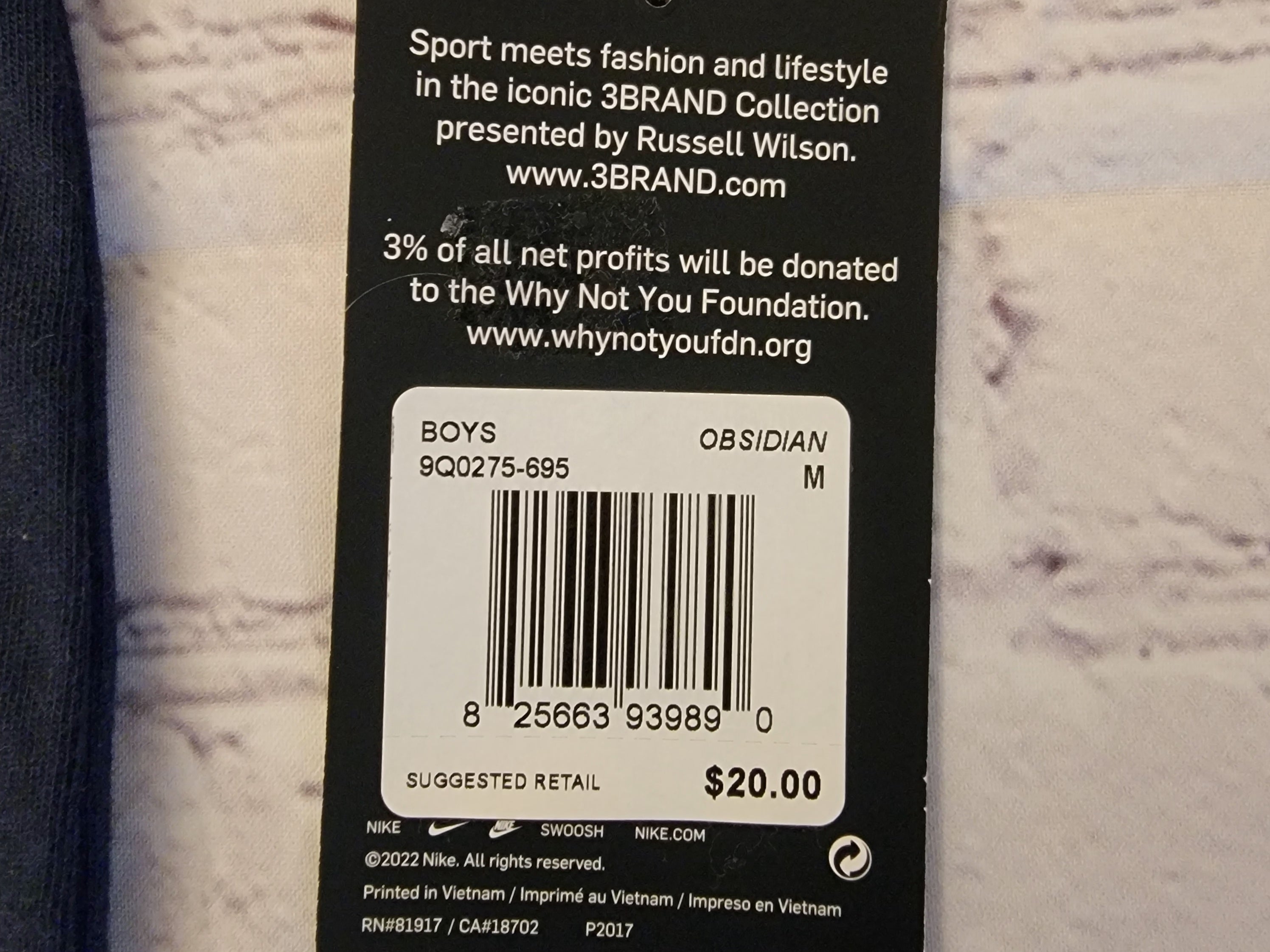 Nike 3BRAND Obsidian Blue Short Sleeve Youth Graphic Tee