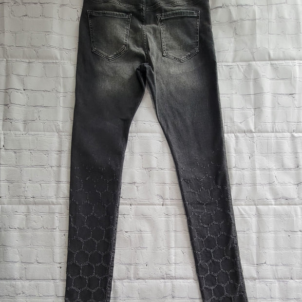 Fashion Nova Men's Stacked Skinny Black Jeans