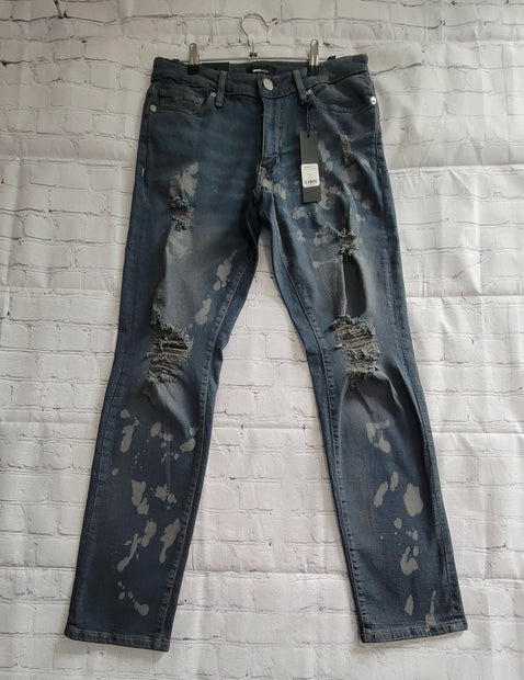 Fashion Nova Men's Ashes to Ashes Slim Distressed Jeans