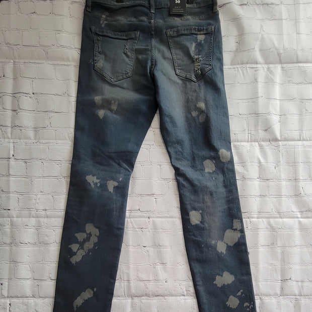 Fashion Nova Men's Ashes to Ashes Slim Distressed Jeans