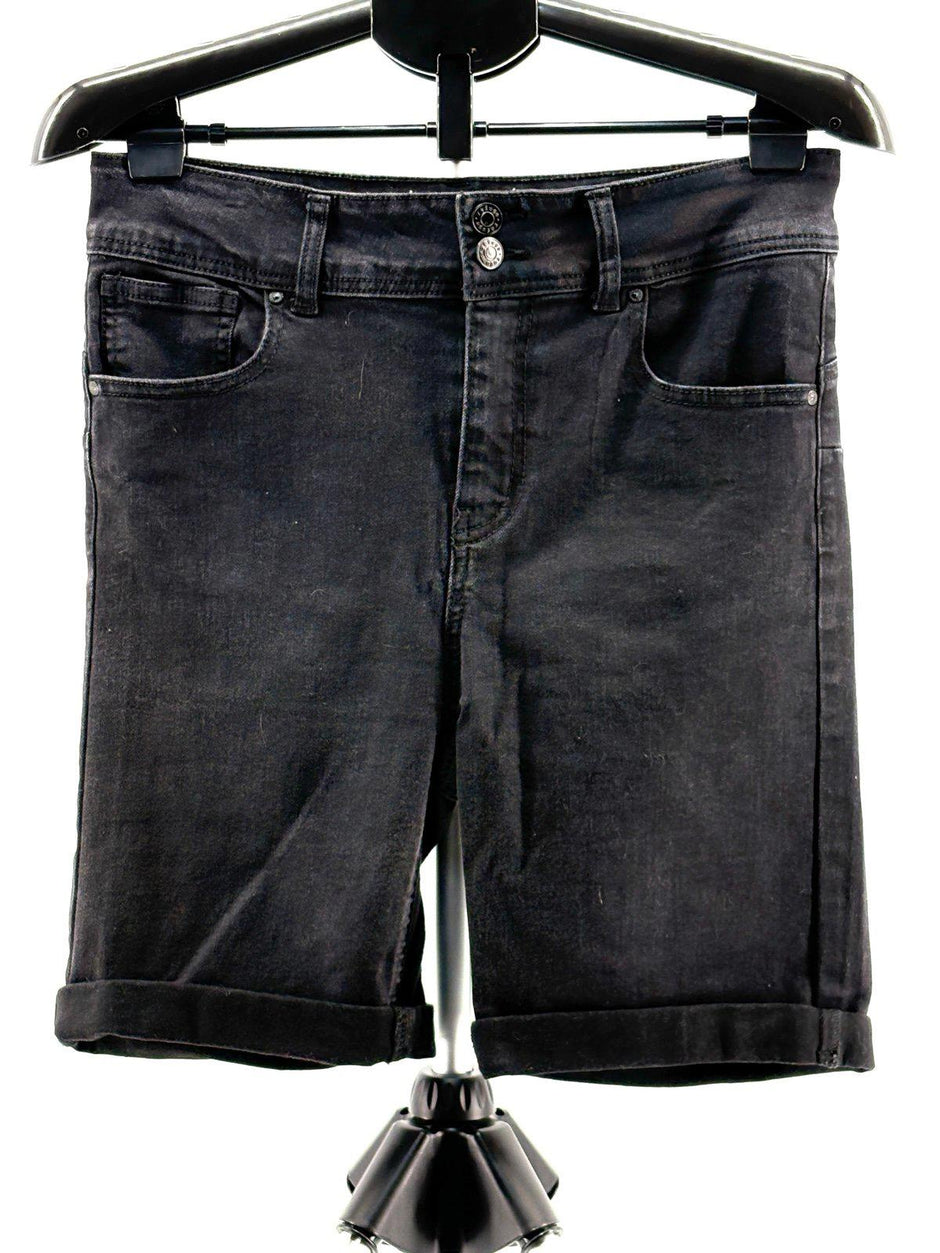 Refuge Black Denim Bermuda Shorts