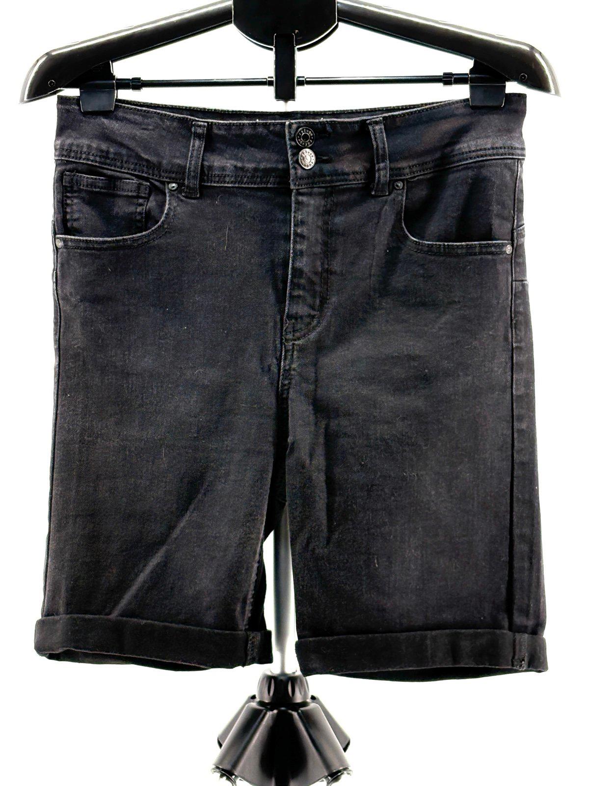 Refuge Black Denim Bermuda Shorts