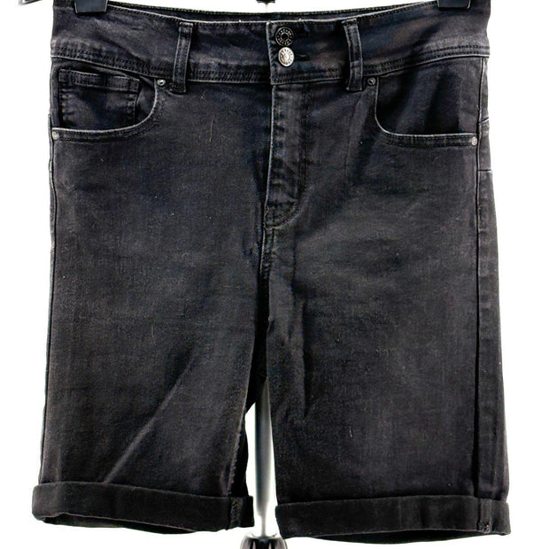 Refuge Black Denim Bermuda Shorts