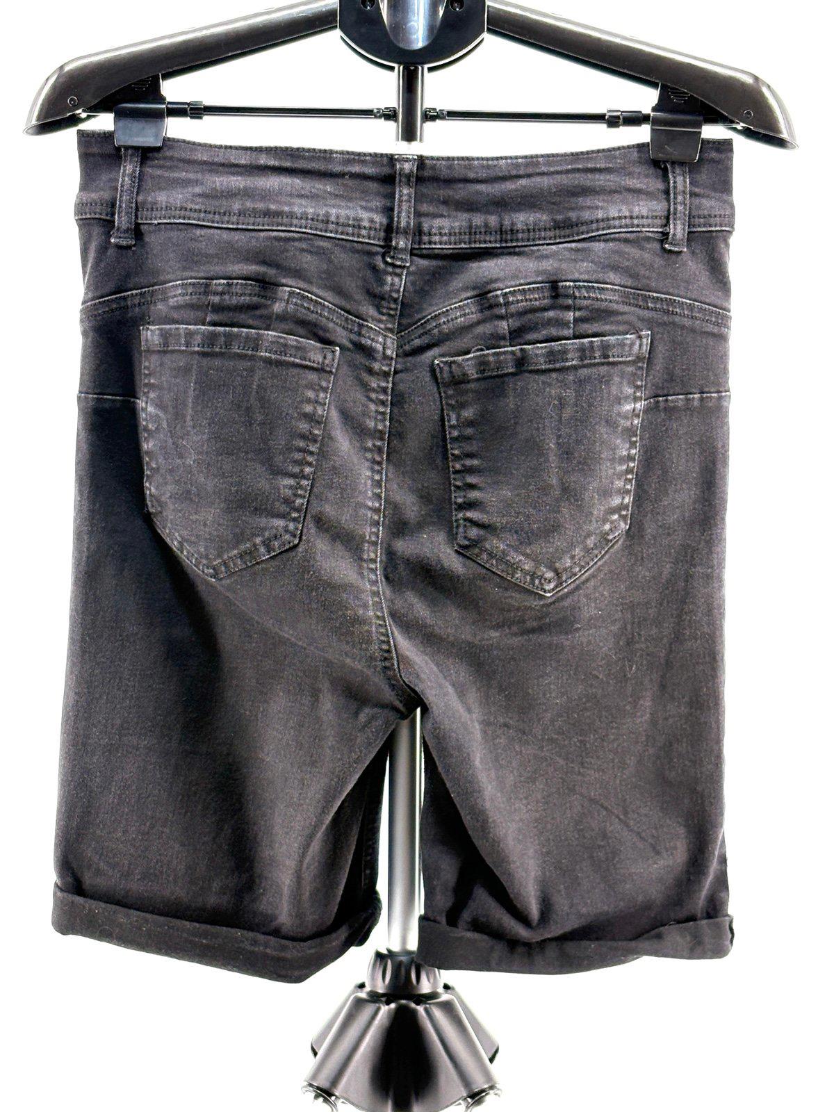 Refuge Black Denim Bermuda Shorts