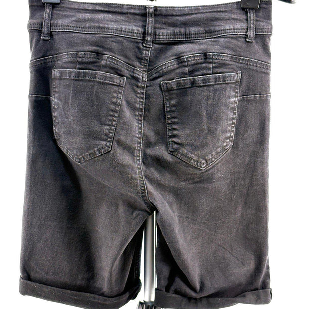 Refuge Black Denim Bermuda Shorts