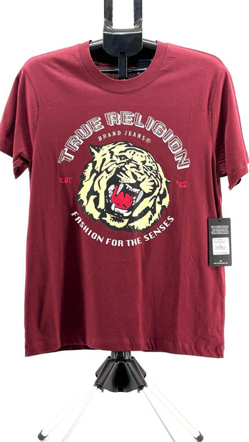 True Religion Tiger Face Short Sleeve Tee "Chocolate Truffle"