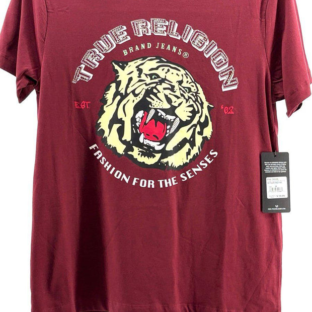 True Religion Tiger Face Short Sleeve Tee "Chocolate Truffle"