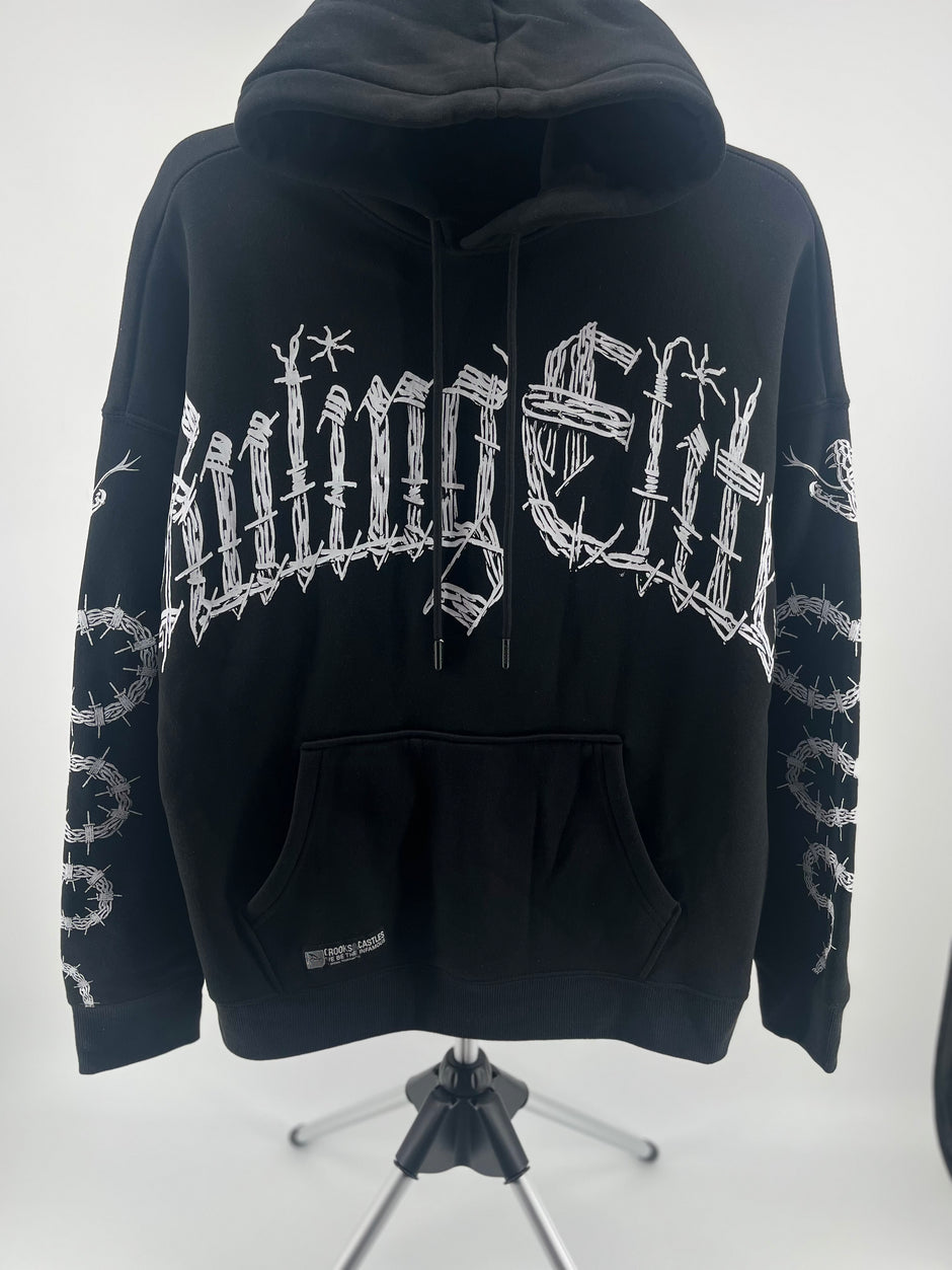 Crooks & Castles Oversize Barb Wire Serpent F/B Hoodie