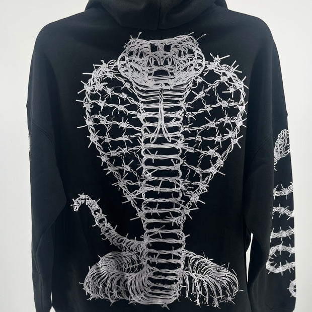 Crooks & Castles Oversize Barb Wire Serpent F/B Hoodie