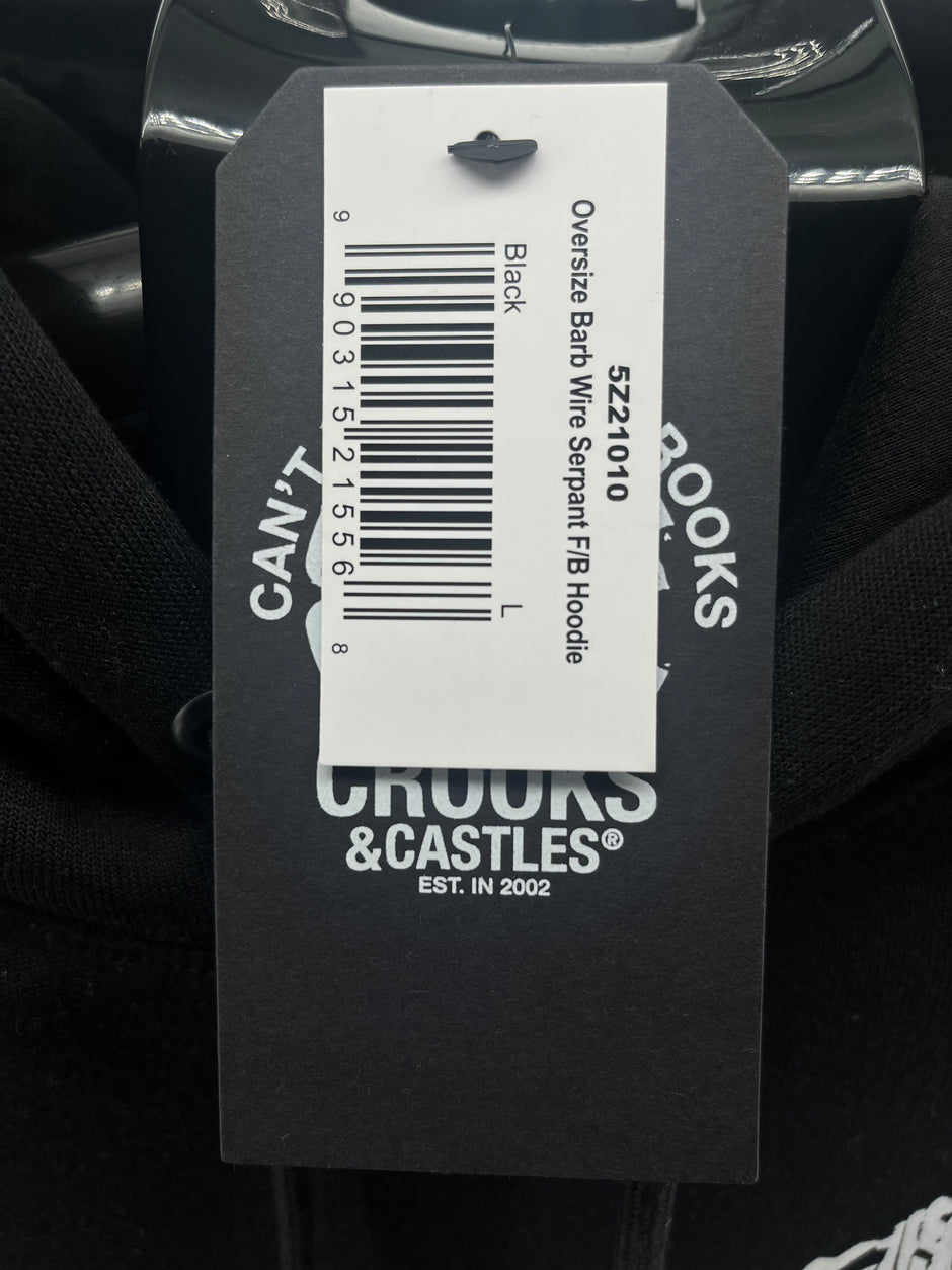Crooks & Castles Oversize Barb Wire Serpent F/B Hoodie