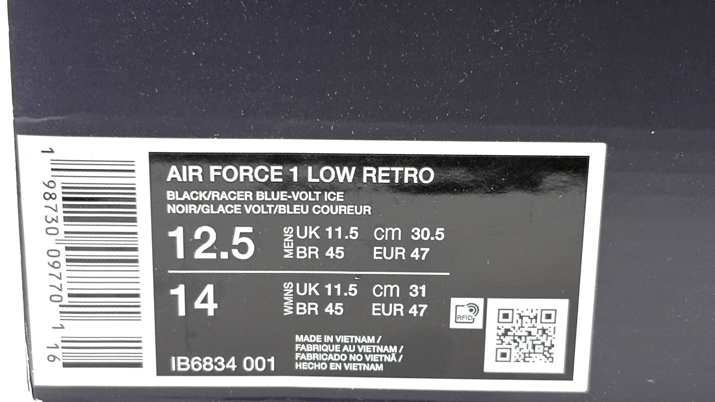 Nike Air Force 1 Low Retro Heat Map Black Racer Blue (New) (Original)