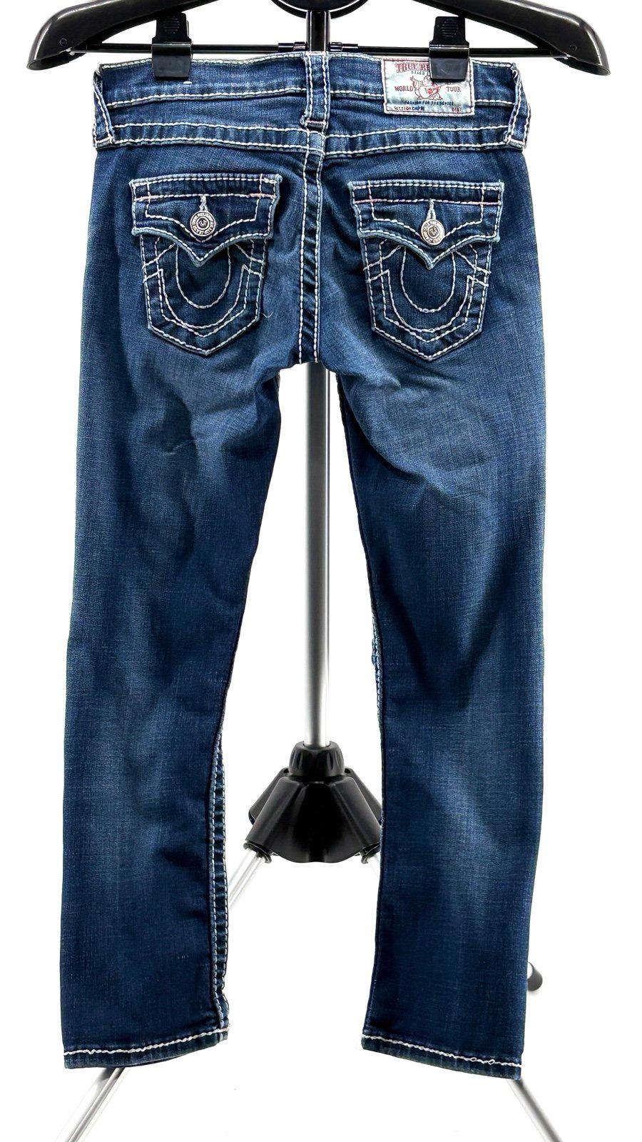 True Religion Rolled Capri Flaps Big T Jeans